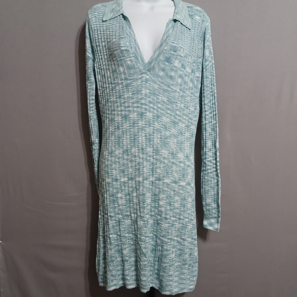 L Space Anthropologie cover up knit midi blue NWT sz NWT.